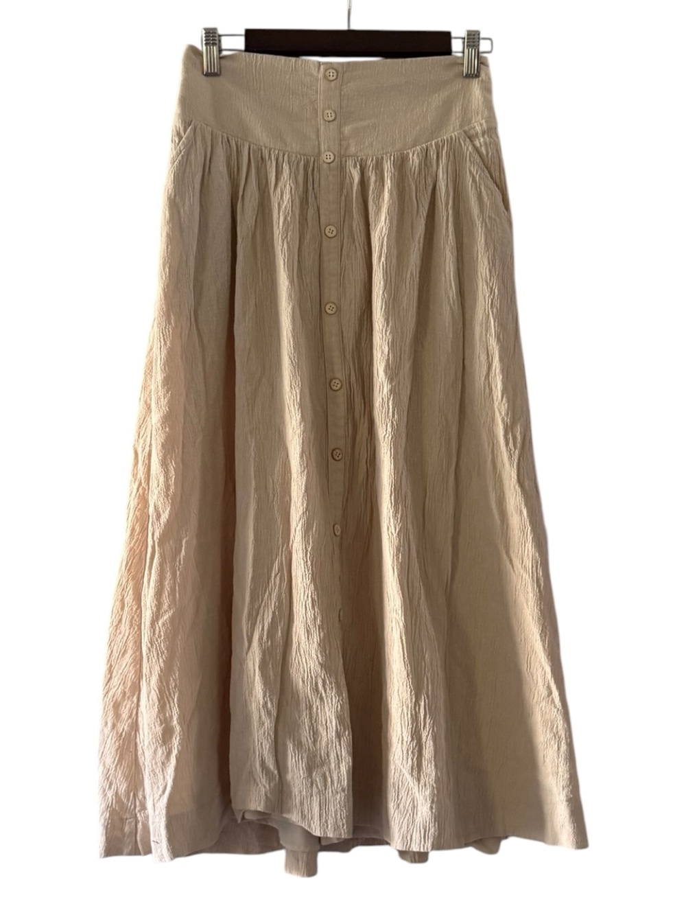 NWOT - Miou Muse Cream Button-Front Maxi Skirt
